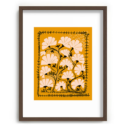 Ever blooming good vibes mustard yellow Framed Art Print Gallery Image 67