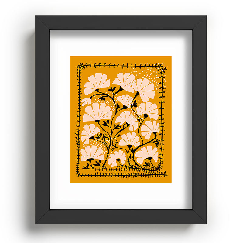Ever blooming good vibes mustard yellow Framed Art Print Gallery Image 58