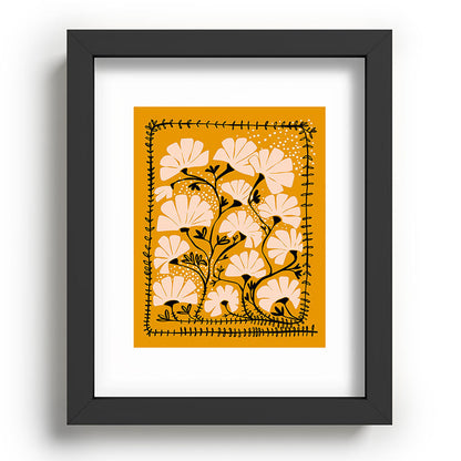 Ever blooming good vibes mustard yellow Framed Art Print Gallery Image 58