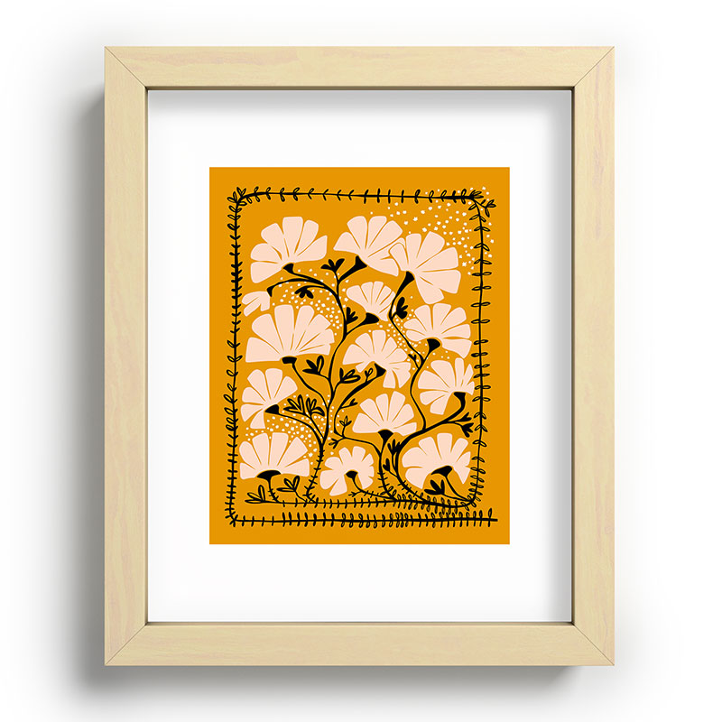 Ever blooming good vibes mustard yellow Framed Art Print Gallery Image 70