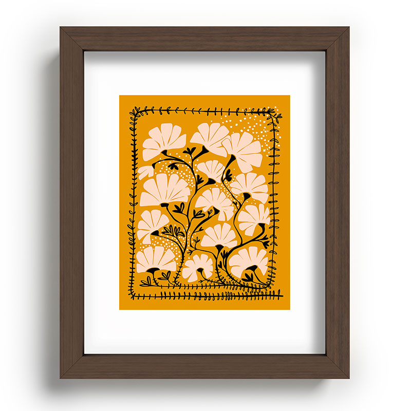 Ever blooming good vibes mustard yellow Framed Art Print Gallery Image 64