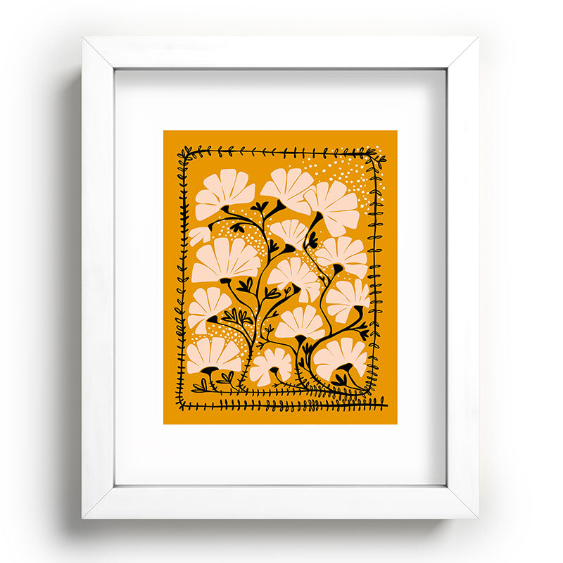 Ever blooming good vibes mustard yellow Framed Art Print Gallery Image 76