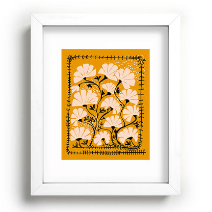 Ever blooming good vibes mustard yellow Framed Art Print Gallery Image 76