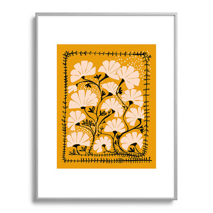 Ever blooming good vibes mustard yellow Framed Art Print Gallery Image 98