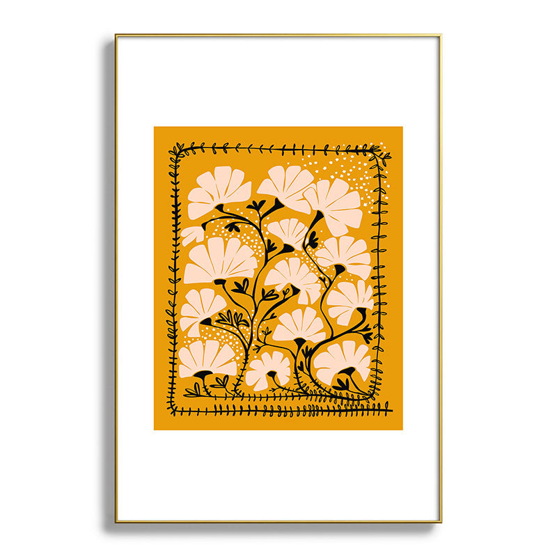 Ever blooming good vibes mustard yellow Framed Art Print Gallery Image 94