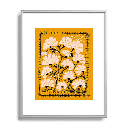 Ever blooming good vibes mustard yellow Framed Art Print Gallery Image 95