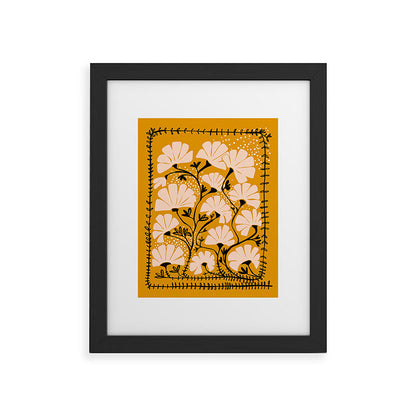 Ever blooming good vibes mustard yellow Framed Art Print Gallery Image 34