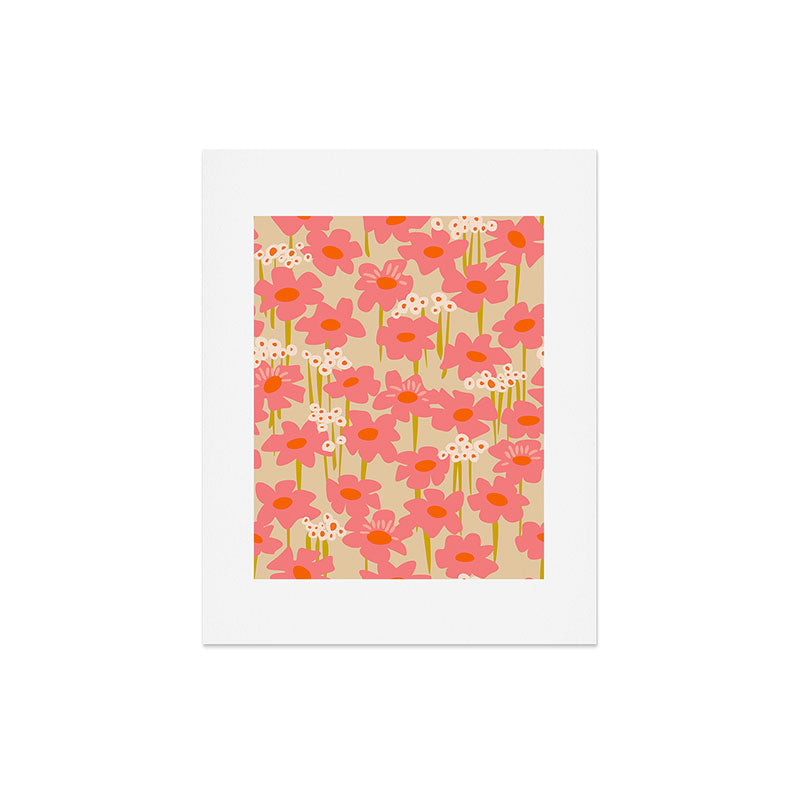 Relax in your summer meadow - floral shapes pattern Art Print Gallery Image 4