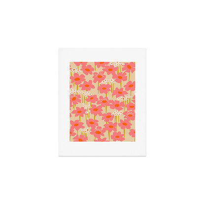 Relax in your summer meadow - floral shapes pattern Art Print Gallery Image 1