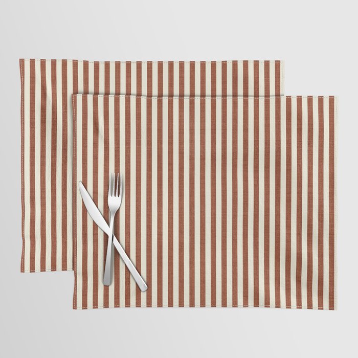 Pinstripe in Rust Placemat Gallery Image 1