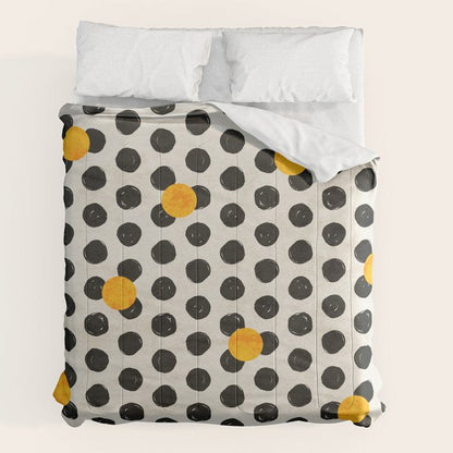 Brushed Strokes | Abstract Mid-Century Dots Pattern Comforter Gallery Image 7