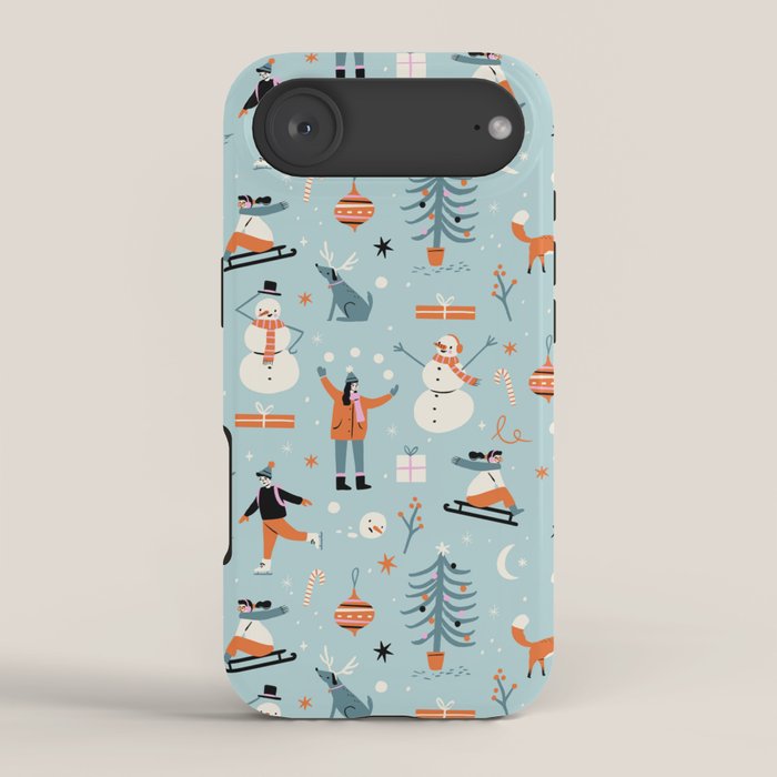 Christmas Scene Blue iPhone Case Gallery Image 2
