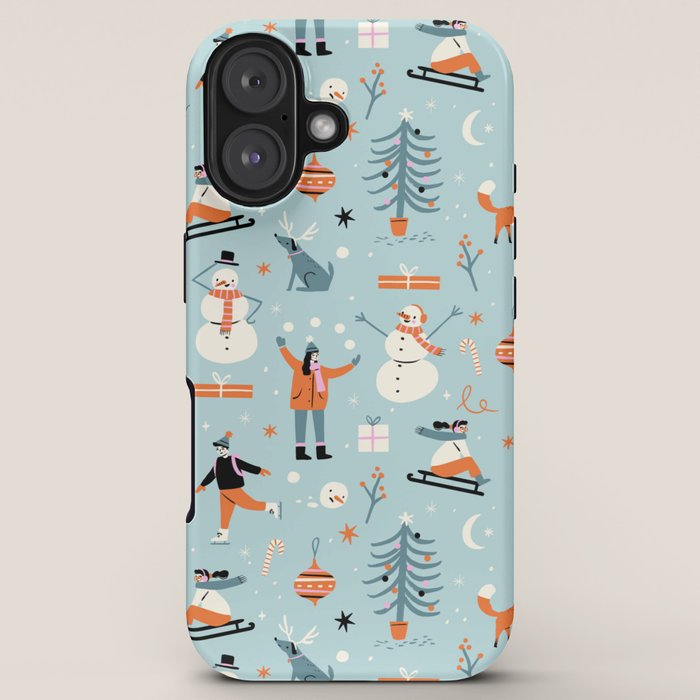 Christmas Scene Blue iPhone Case Gallery Image 5