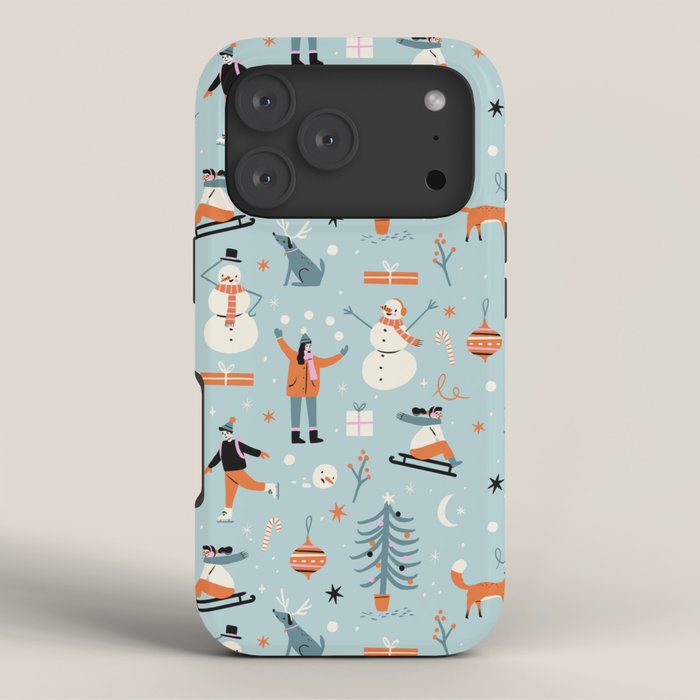 Christmas Scene Blue iPhone Case Gallery Image 3
