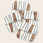Mid-Century Modern Pattern No.4 - Concrete and Wood Coaster Gallery Image 1
