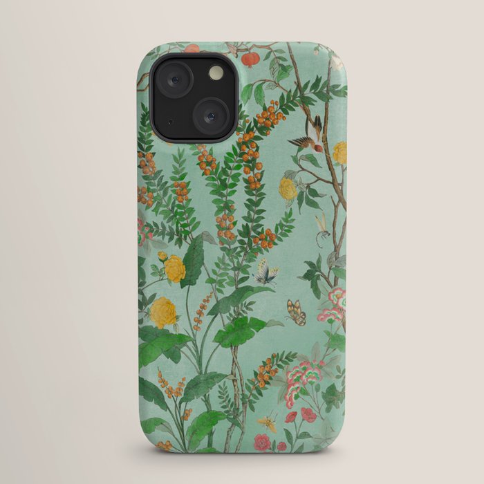 Chinoiserie Aqua Mint Floral Garden Fresco iPhone Case Gallery Image 17