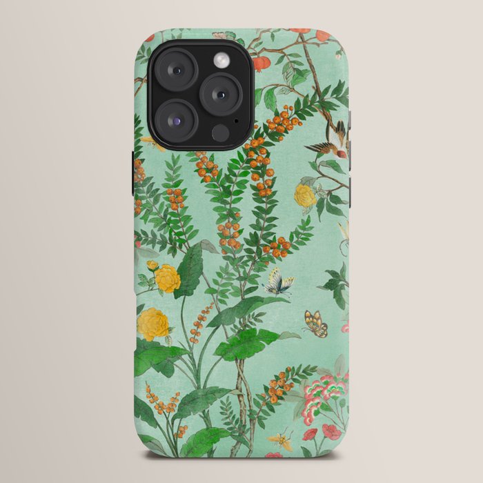Chinoiserie Aqua Mint Floral Garden Fresco iPhone Case Gallery Image 16