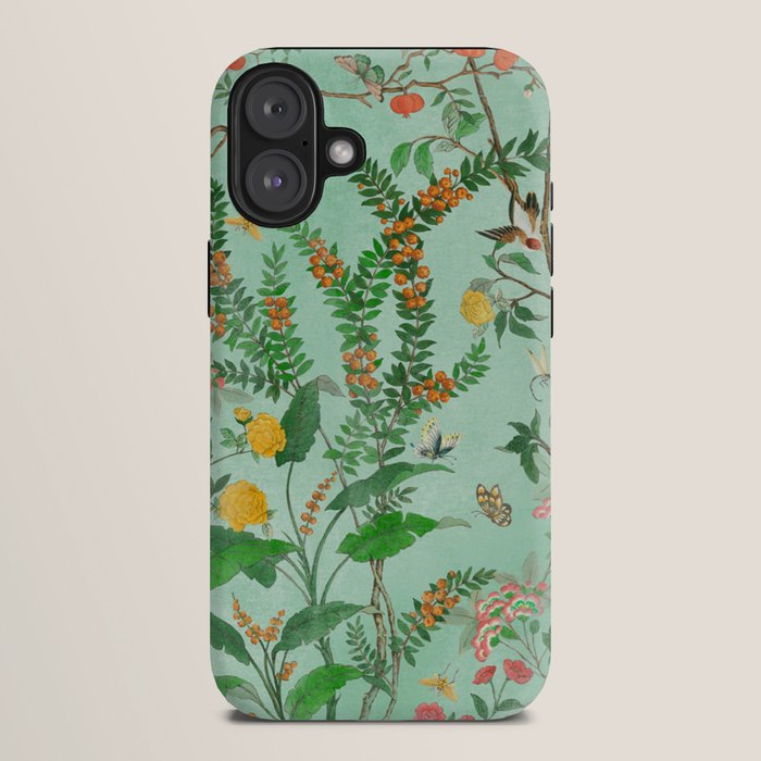 Chinoiserie Aqua Mint Floral Garden Fresco iPhone Case Gallery Image 10
