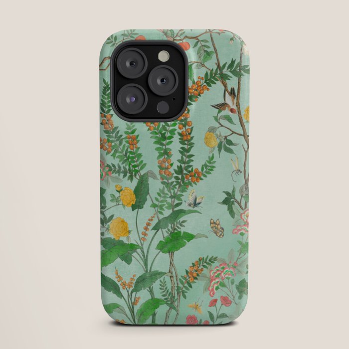 Chinoiserie Aqua Mint Floral Garden Fresco iPhone Case Gallery Image 19