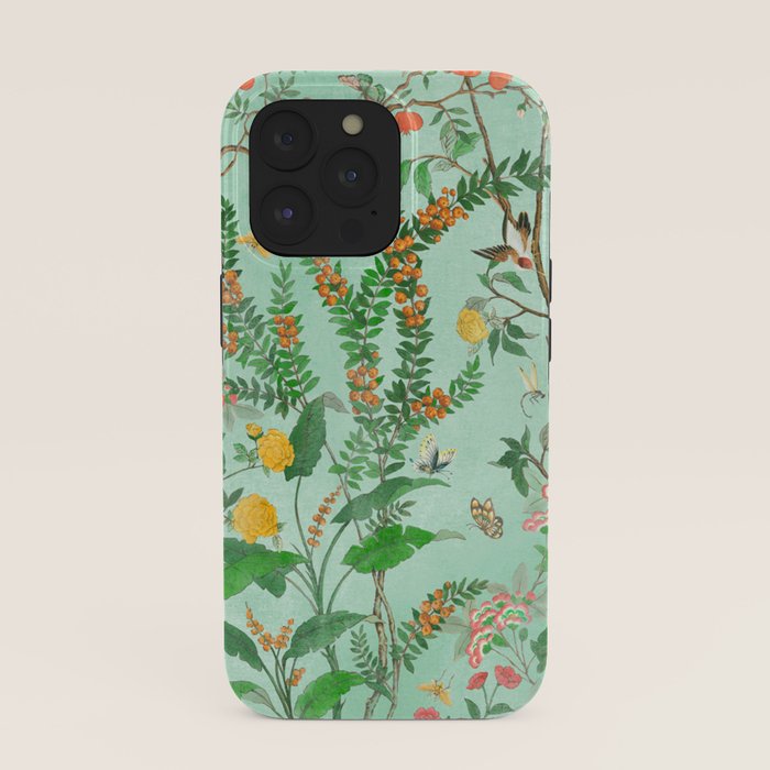 Chinoiserie Aqua Mint Floral Garden Fresco iPhone Case Gallery Image 39
