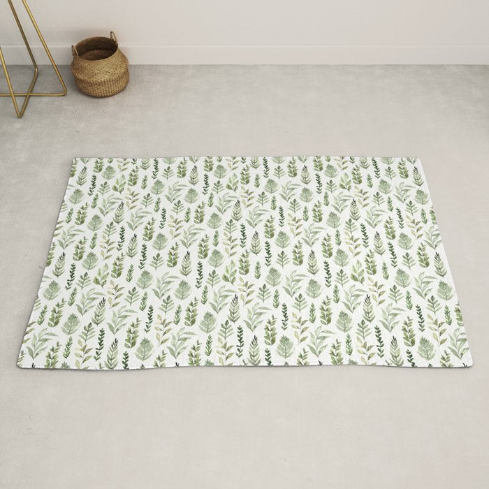 Watercolor leaves Rug Gallery Image 2