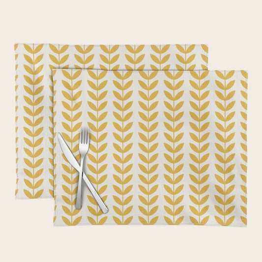 Scandinavian Mid Century Pattern Yellow Placemat Gallery Image 1
