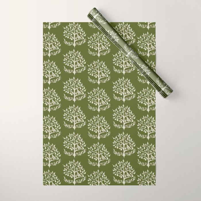 Partridge in a Pear Tree - Green Wrapping Paper Gallery Image 1