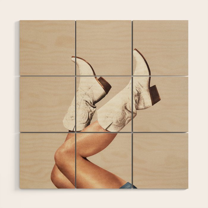 These Boots - Neutral Beige Wood Wall Art Gallery Image 3
