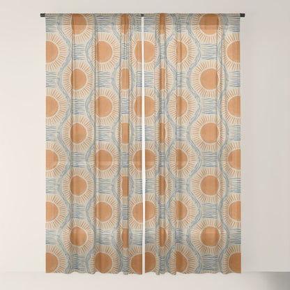 Boho Sun and Sea Vintage Ogee Window Curtain Gallery Image 18