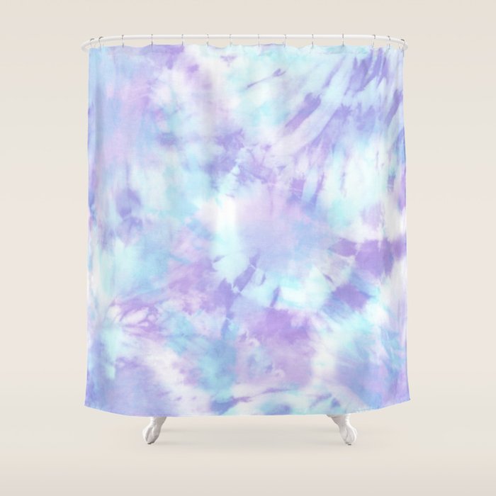 Purple and Blue Pastel Tie-Dye Shower Curtain Gallery Image 1