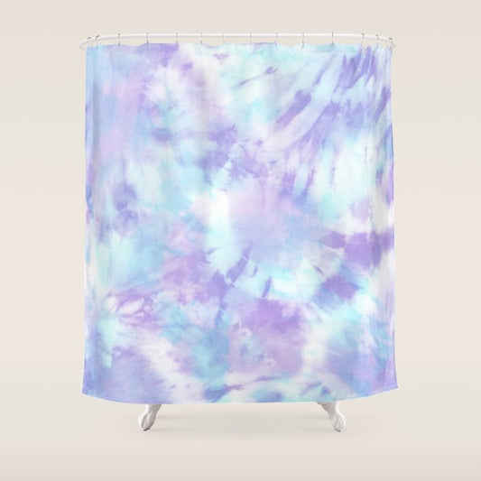 Purple and Blue Pastel Tie-Dye Shower Curtain Gallery Image 1
