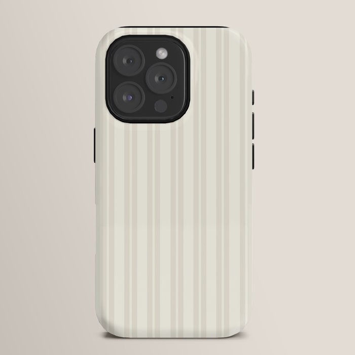 Pale Neutral Classic Double Stripe Pattern iPhone Case Gallery Image 15