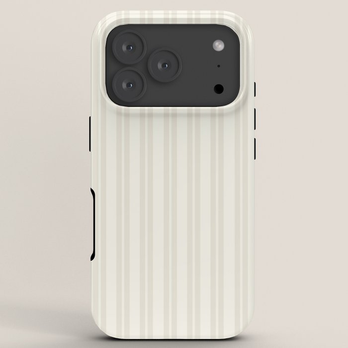 Pale Neutral Classic Double Stripe Pattern iPhone Case Gallery Image 7