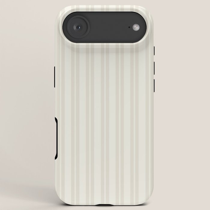 Pale Neutral Classic Double Stripe Pattern iPhone Case Gallery Image 6