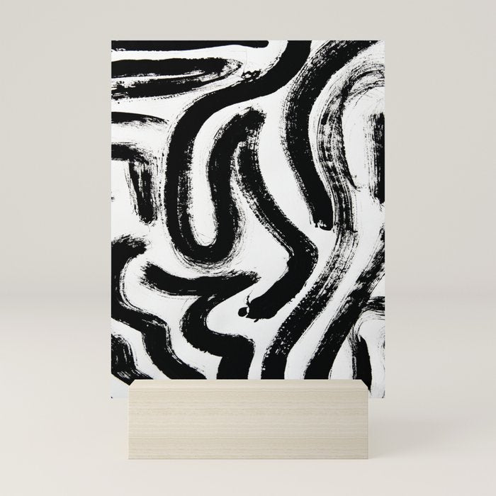 Black and White Abstract Pattern 1: A minimal black and white pattern by Alyssa Hamilton Art Mini Art Print Gallery Image 5