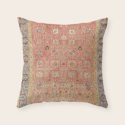 Antique Turkish Coral Koum Kapi Throw Pillow Gallery Image 3