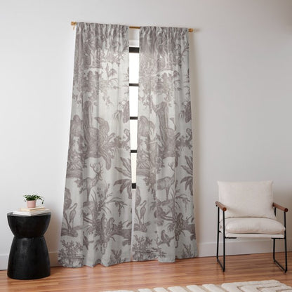 Antique 19th Century Exotic Animals French Tapestry Window Curtain Gallery Image 14