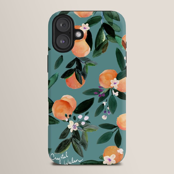 Dear Clementine - oranges teal by Crystal Walen iPhone Case Gallery Image 14