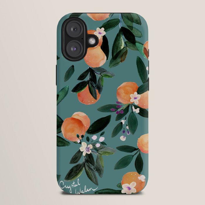 Dear Clementine - oranges teal by Crystal Walen iPhone Case Gallery Image 10