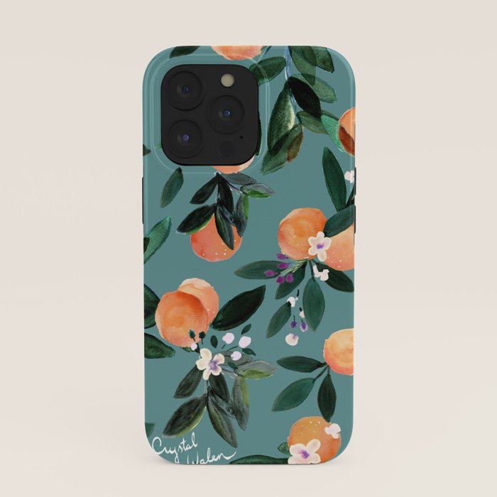Dear Clementine - oranges teal by Crystal Walen iPhone Case Gallery Image 39