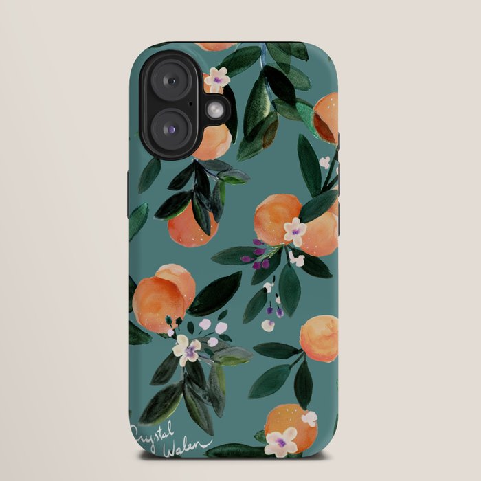 Dear Clementine - oranges teal by Crystal Walen iPhone Case Gallery Image 9