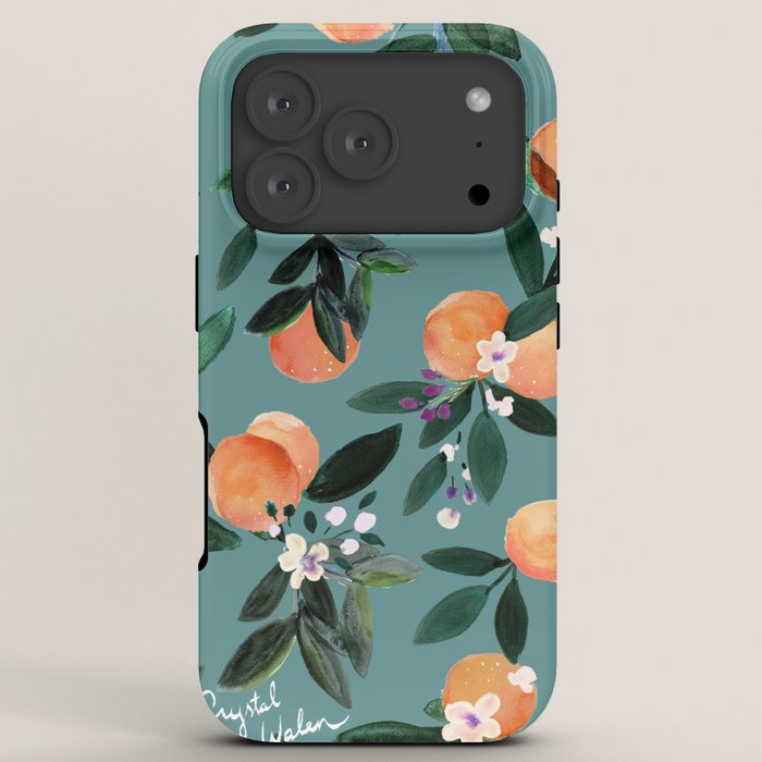 Dear Clementine - oranges teal by Crystal Walen iPhone Case Gallery Image 7