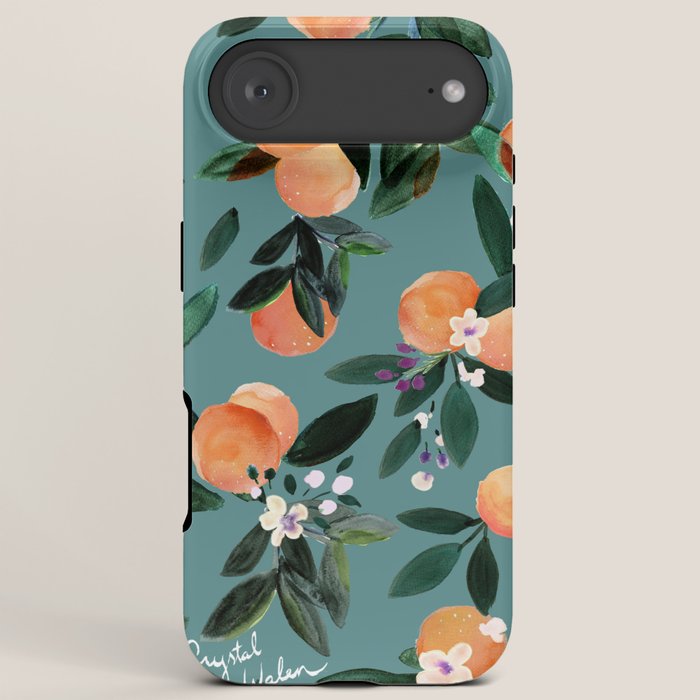Dear Clementine - oranges teal by Crystal Walen iPhone Case Gallery Image 6