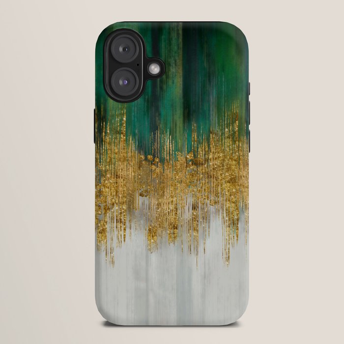 Green and gold motion abstract iPhone Case Gallery Image 10