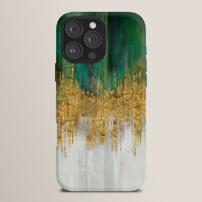 Green and gold motion abstract iPhone Case Gallery Image 16