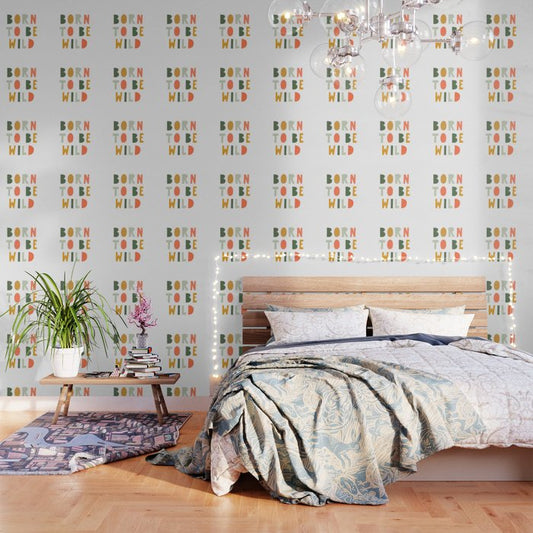 Born To Be Wild, Be Kind, Modern Abstract Print, Boho Decor, Nursery Decor Wallpaper Gallery Image 2