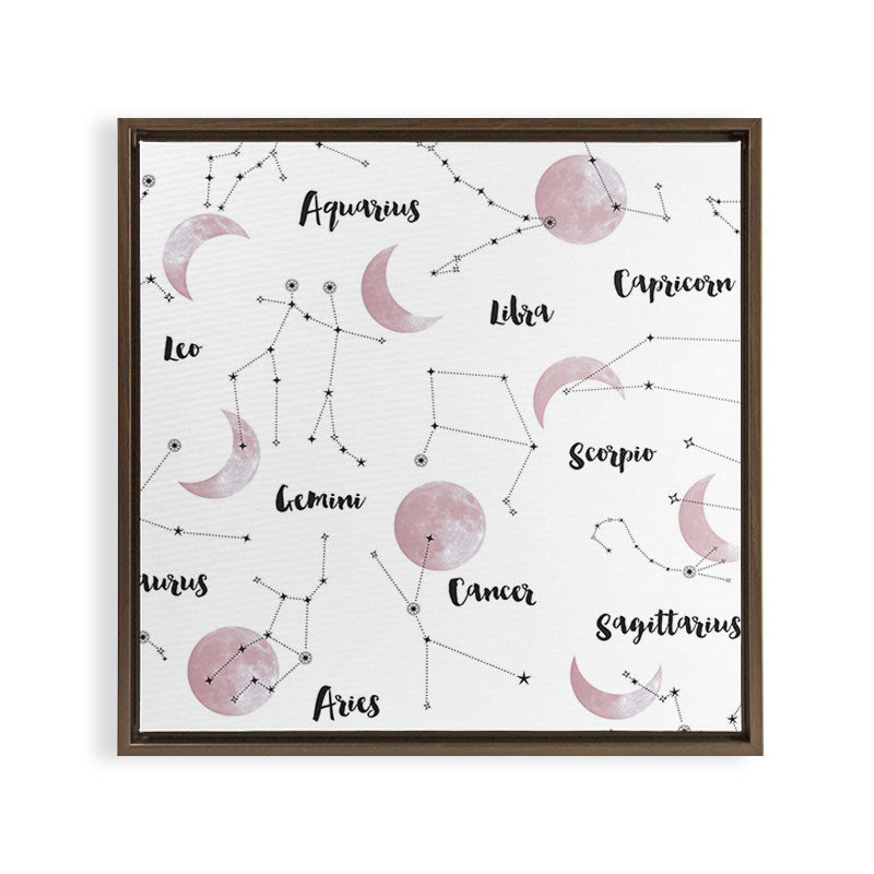 Pink Moon and Constellations Framed Canvas Print Gallery Image 4