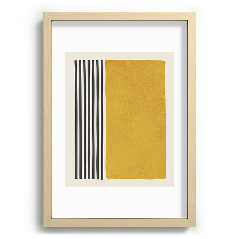 Mustard Yellow Black Lines Abstract Art Framed Art Print Gallery Image 71