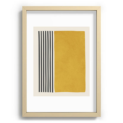 Mustard Yellow Black Lines Abstract Art Framed Art Print Gallery Image 71