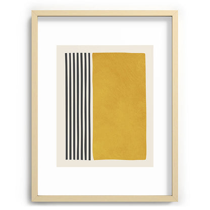 Mustard Yellow Black Lines Abstract Art Framed Art Print Gallery Image 73
